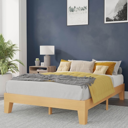 Flash Furniture Natural Pine Full Size Solid Wood Platform Bed YKC-1090-F-NAT-GG